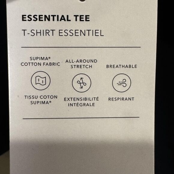 Athleta Shirt Womens Medium Black Essential Tee Supima Cotton Stretch Crewneck - Picture 5 of 8